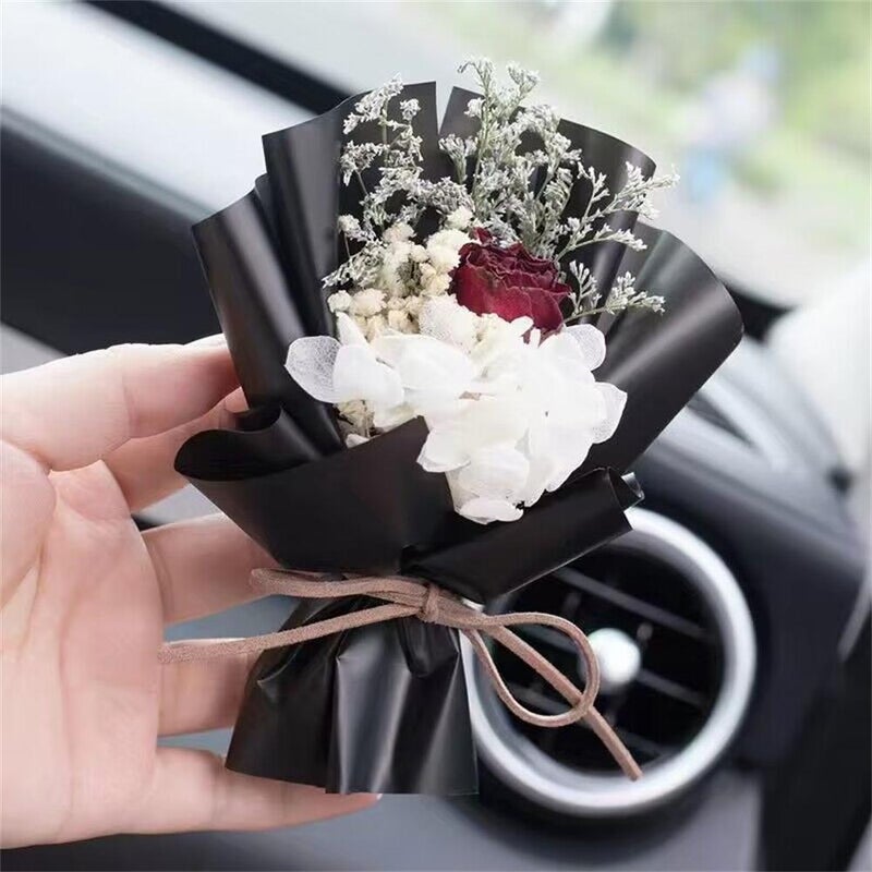 Cute Mini Dried Flowers Bouquet for Car Air Vent Clips, Small Bouquet Car Air Freshener Vent Clips,Mini Natural Dried Flower Bouquet Car,Car Essential Oil Diffuser Vent Clip,Auto Interior Accessories - Image 5